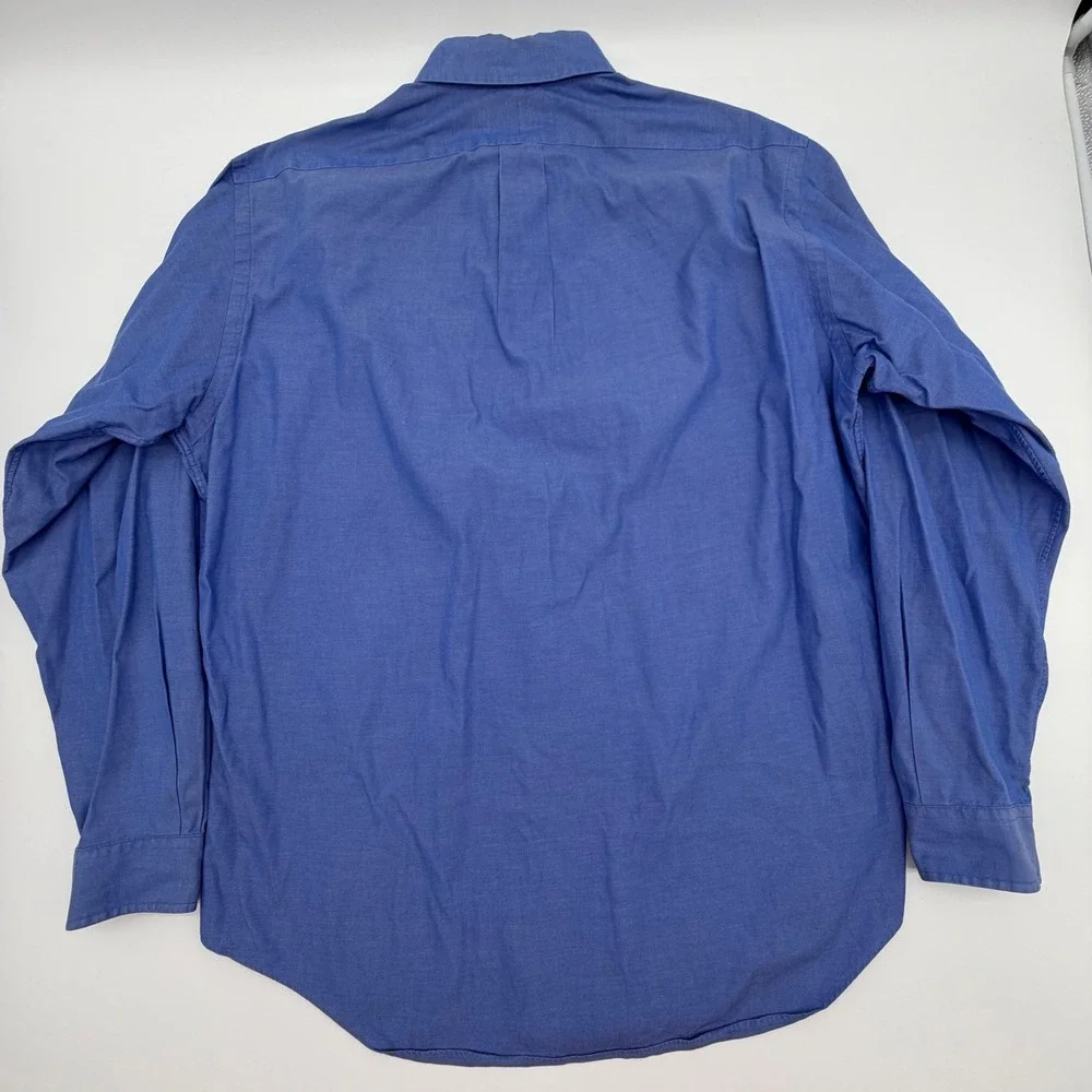Ralph Lauren Yarmouth Mens 16-35 Blue Pinpoint‎ Oxford Button Down Shirt Cotton